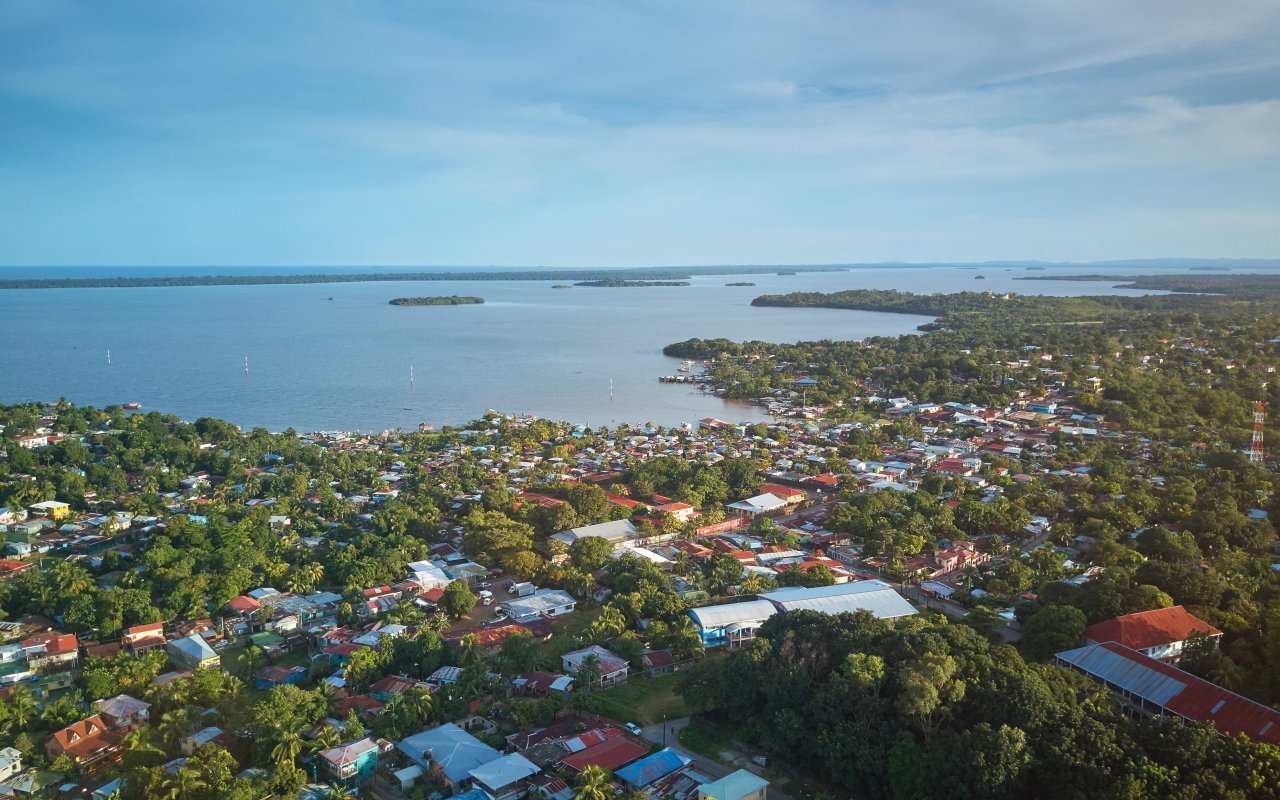vue sur la ville de Blueflieds, Nicaragua